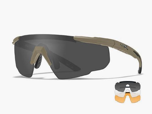 WILEY X SABER ADVANCED LENTI SMOKE/CLEAR/RUST – MONTATURA TAN