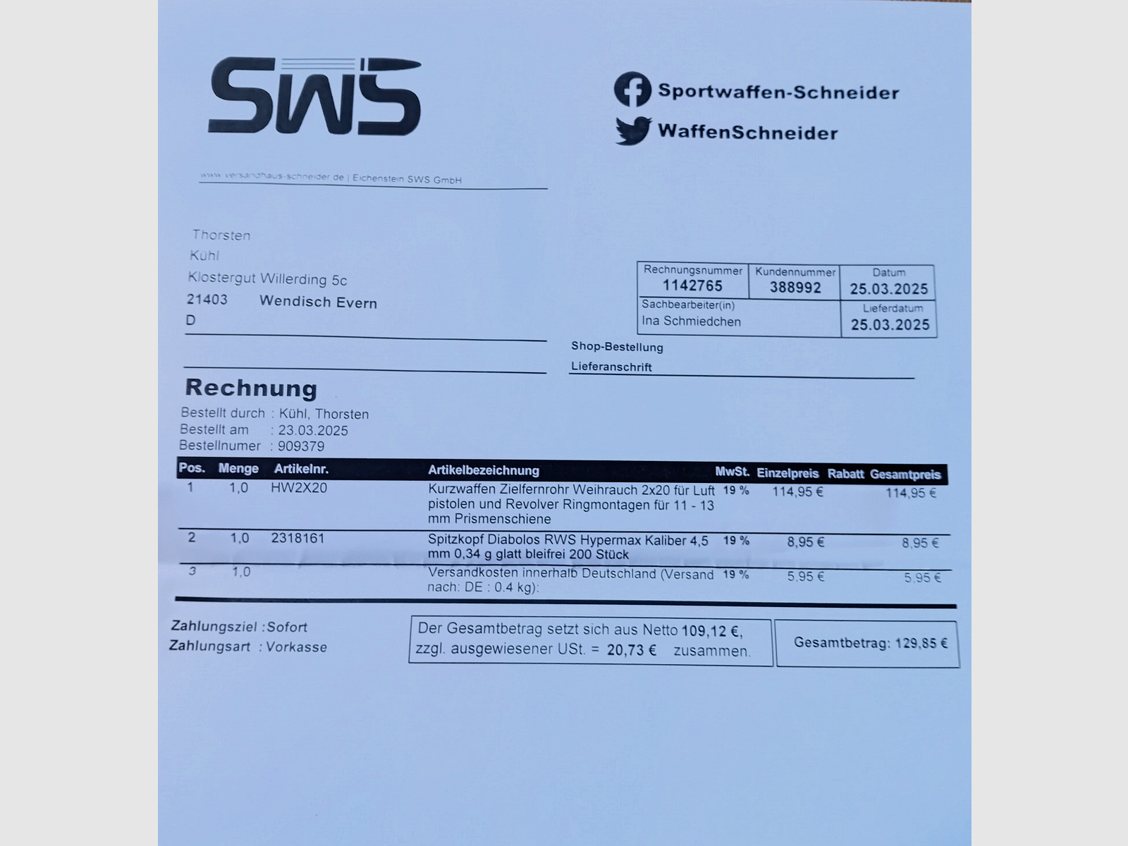 Air pistol Weihrauch HW45 with scope 2x20 and a lot of accessories purchase 11/2024