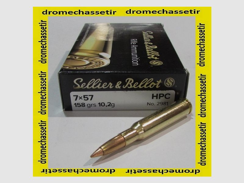 Box mit 20 Patronen Sellier & Bellot, Kal. 7×57 HPC, 158 gr