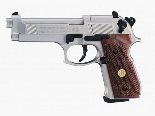 Beretta 92 FS, Nickel / Holz