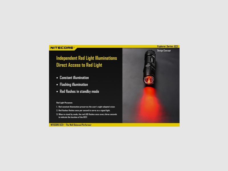 Nitecore EC21 flashlight 460 lumens, image 8 of 20