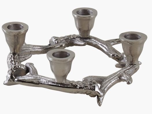 Lovergreen Dekoration Motiv Aluminium Geweih-Kranz Kerzenhalter