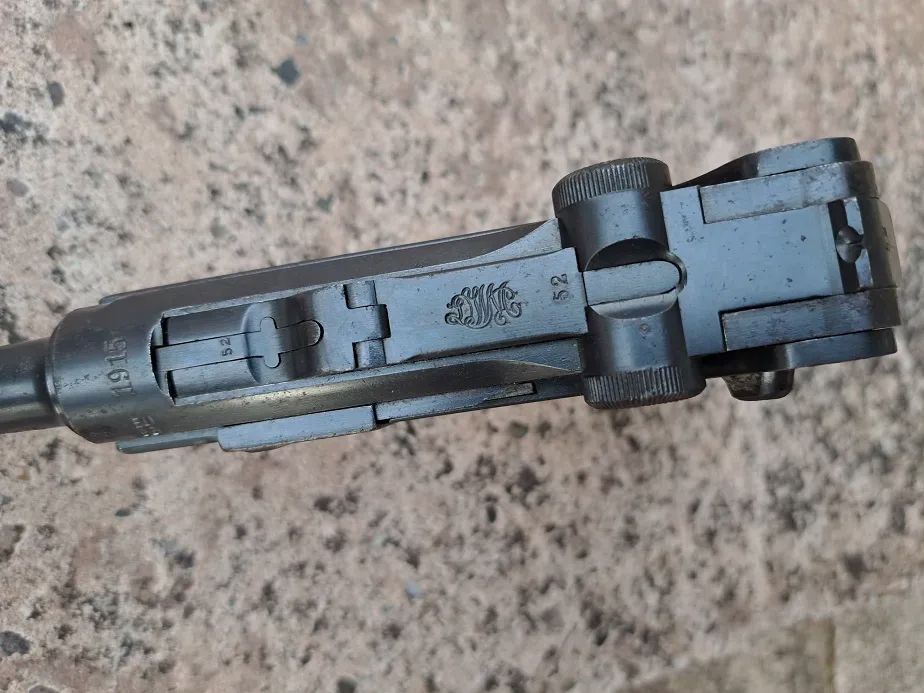 Luger P08 EU-Deko 1915 DWM, numer zgodny