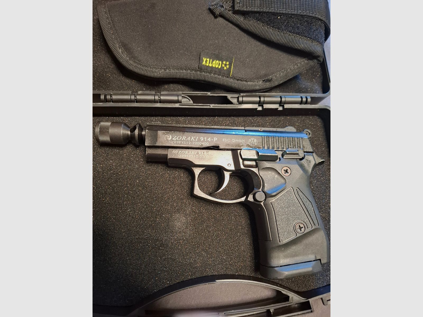 Zoraki 914-P 9mm P.A.K. PTB 1070 con funda
