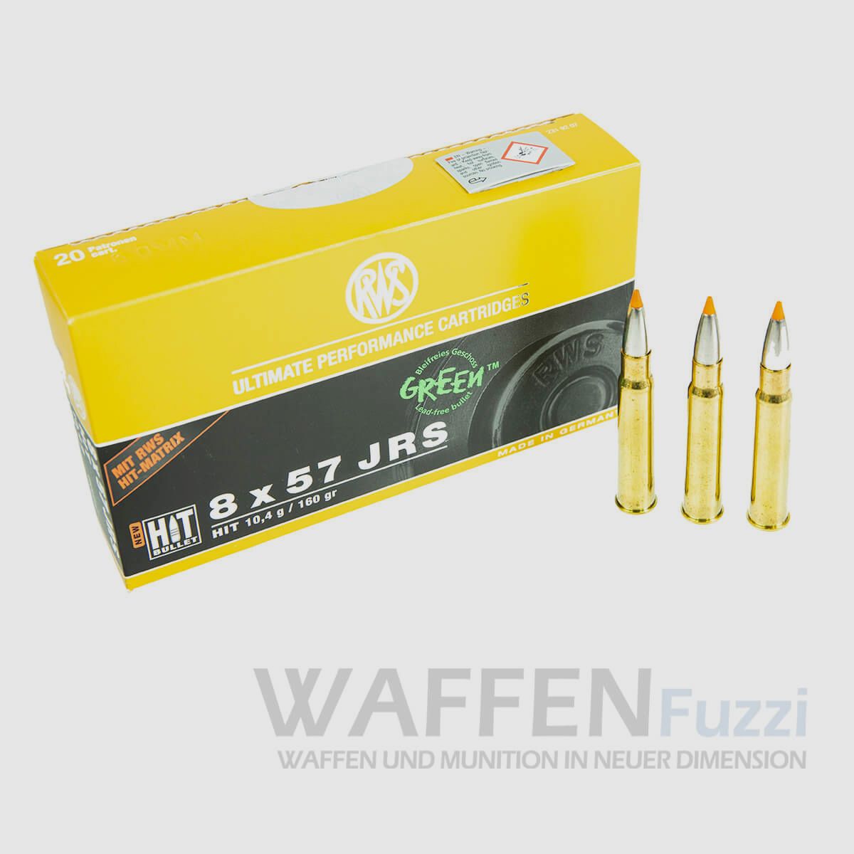 Amunicja myśliwska RWS 8x57IRS HIT zielona 160g