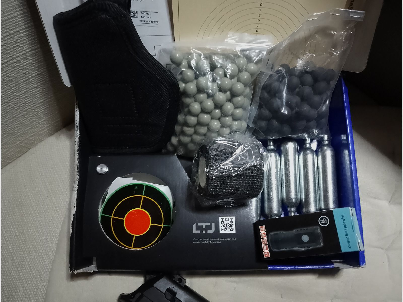 Update molta munizione! Alfa Ltj 1.50 RAM Paintball Marker Cal .50 Set Kit Paintballs Rubberballs capsule CO2 fondina ecc