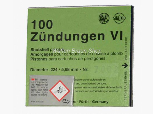 RWS Zündungen für Schrotpatronen, 5,68 mm, 7002