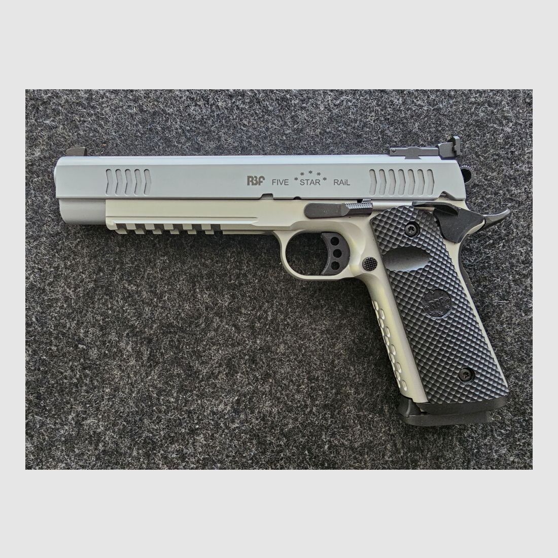 RBF 1911er-Manufaktur Ltd. FIVE STAR RAIL >Aircraft Alloy<, 6"-Longslide