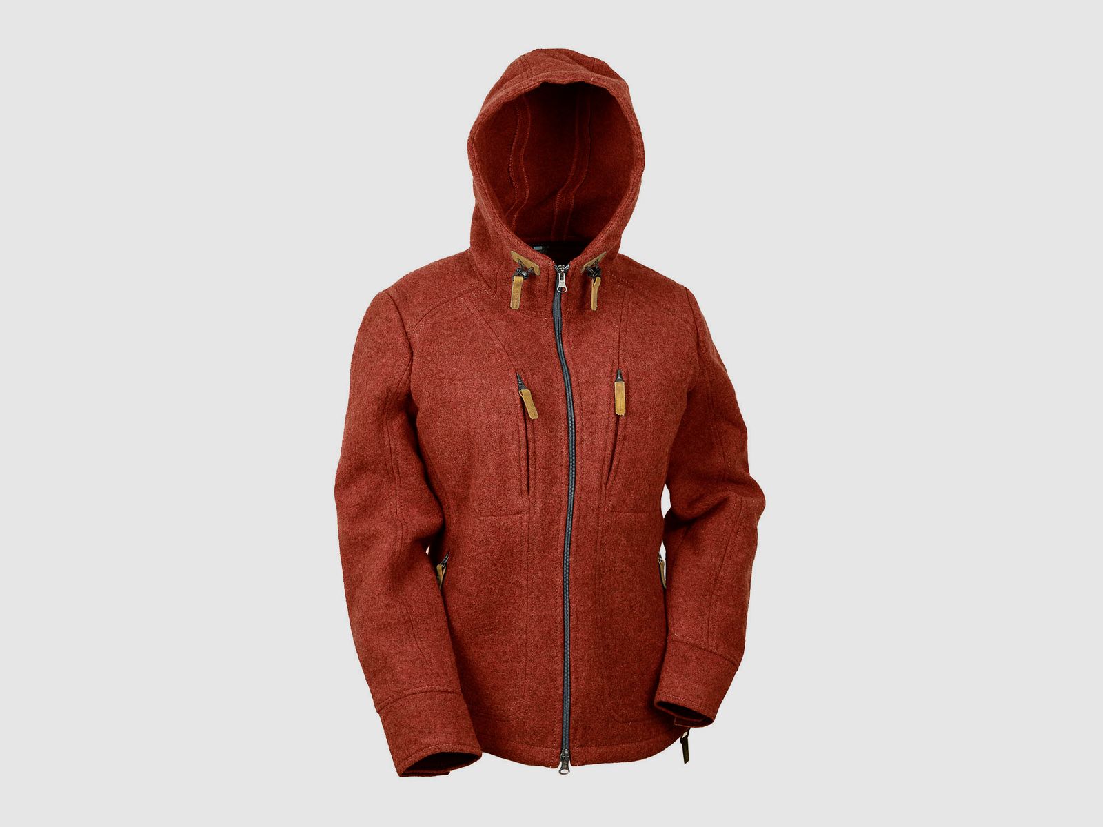 Lodenfleecejacke "Kapuzenwally" Mod. 2023, Jaspisrot