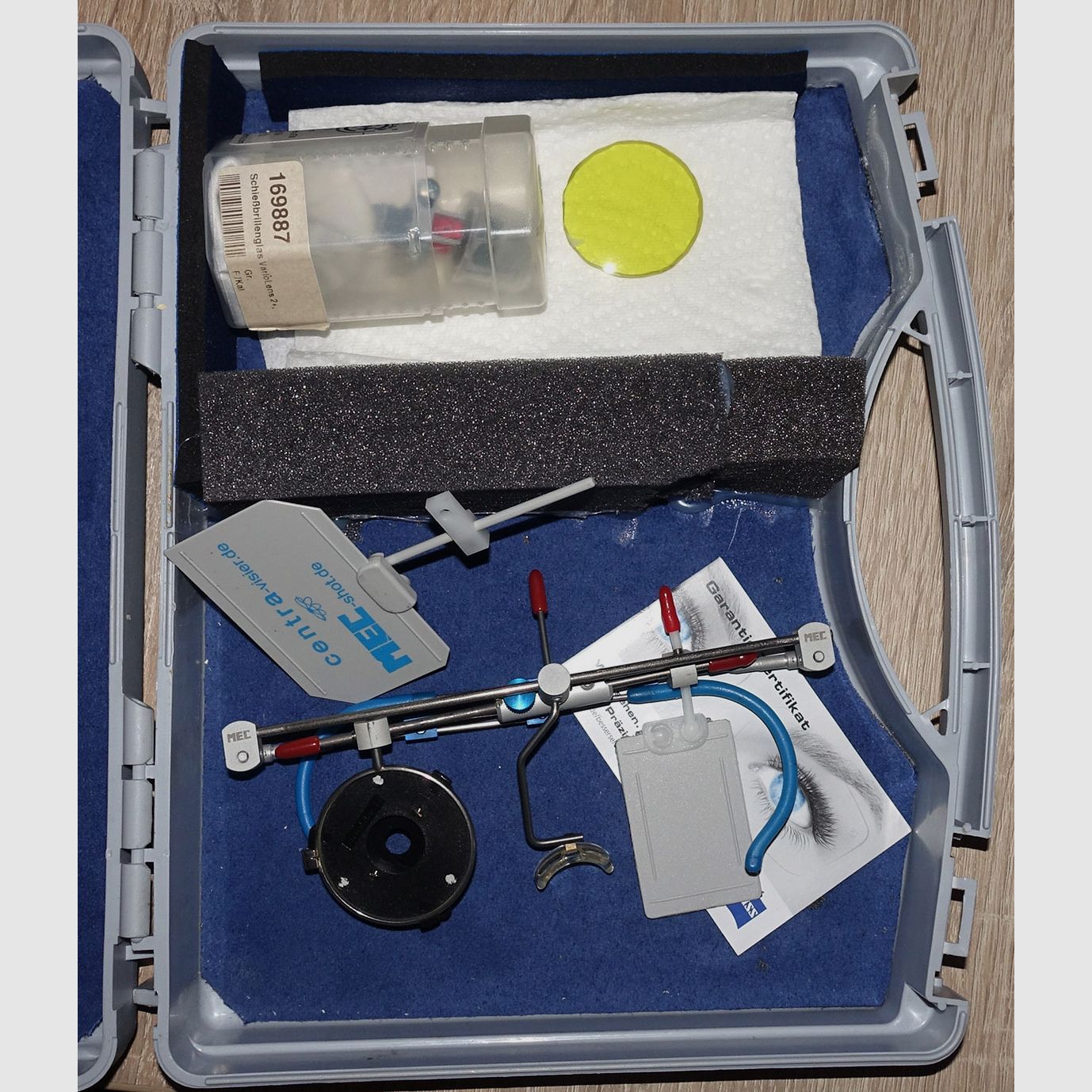 RESERVIERT! Profi MEC Schießbrille mit Knobloch Irisblende, Vario Lens 2 plus, usw., NP 600,-