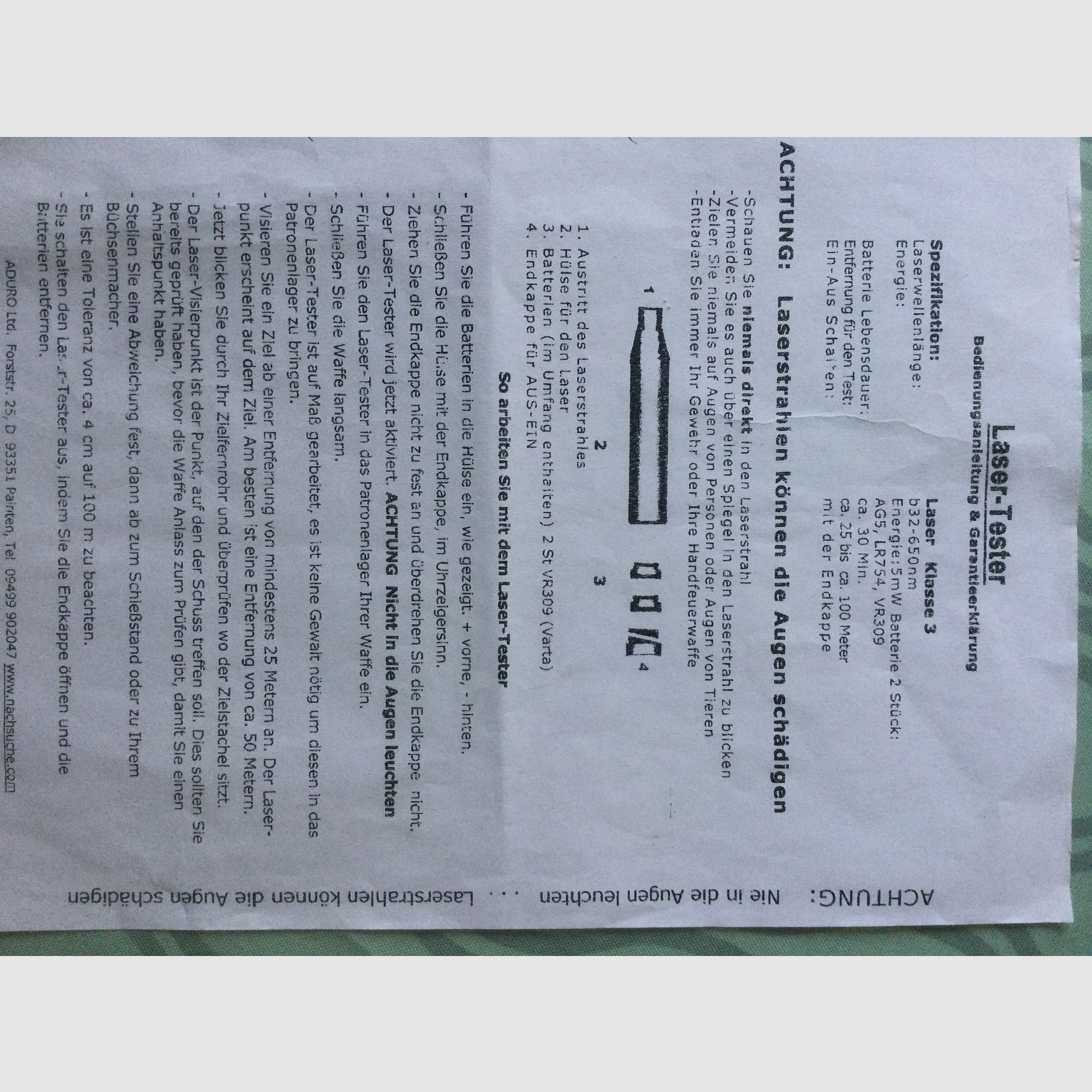 Laser cartridge 8x68 mm