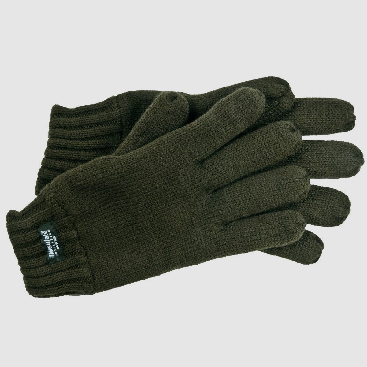 Skogen Strick Finger-Handschuhe, Olive
