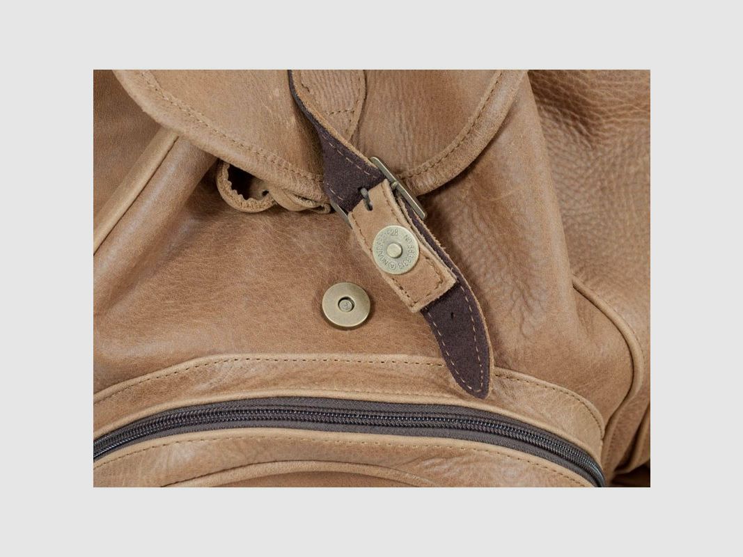 Zaino in pelle 3 tasche - marrone scuro, immagine 10 di 10