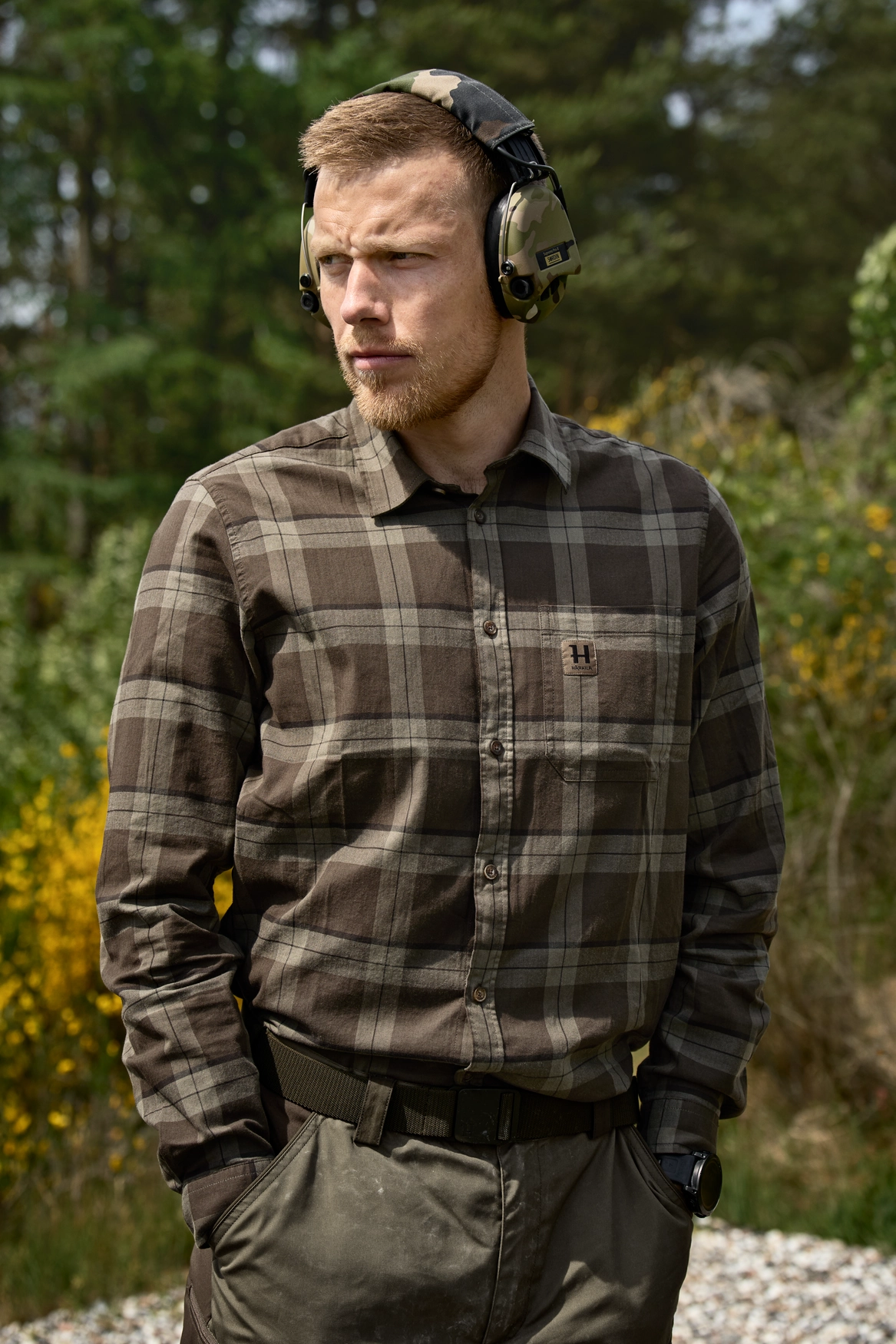 Härkila Fjell Langarmhemd – Green Check, Bild 2 von 8