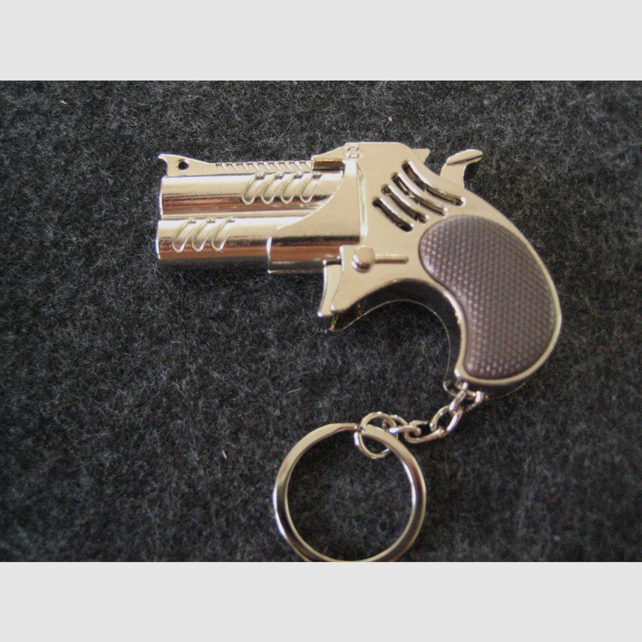 Derringer Miniatur-Pistole voll Metall Abschlagfähig NEU in Chrom -silber 