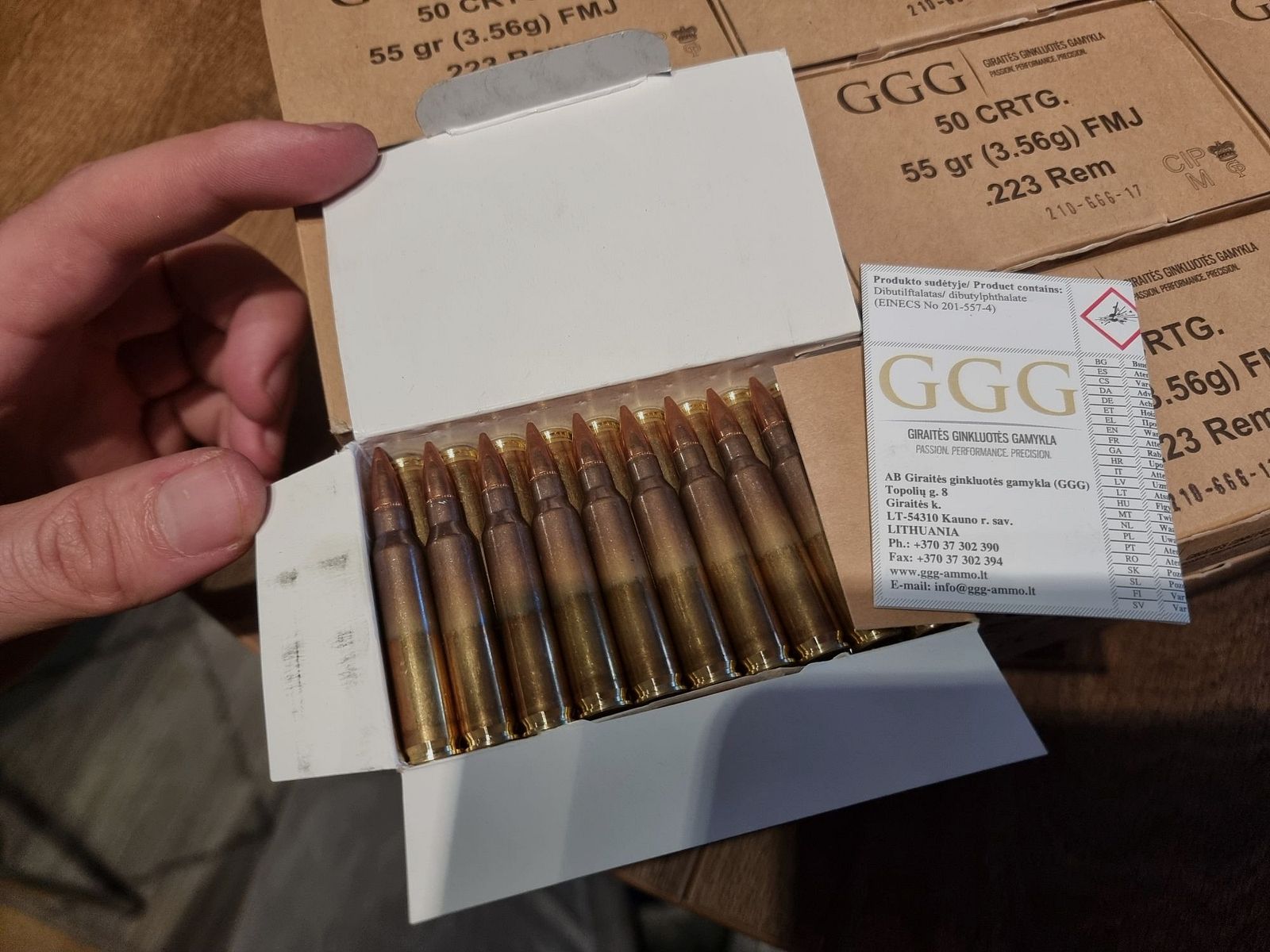 Munizioni .223 Remington 55gr FMJ - vari produttori - S&B Magtech IMI PMC PPU Lapua GGG Norma ecc.