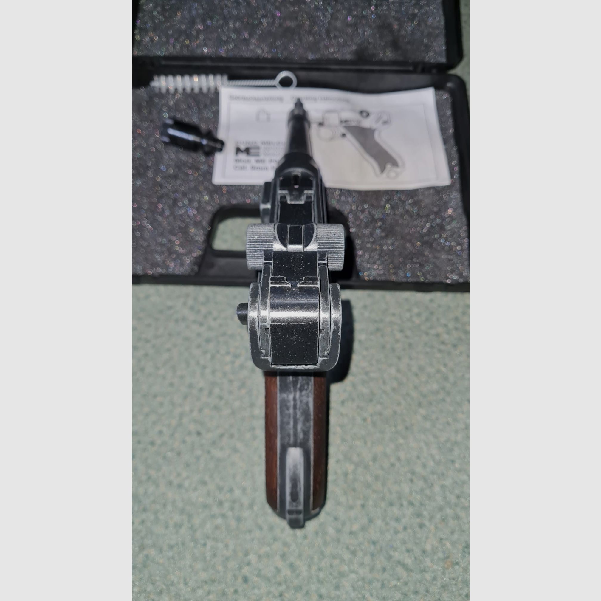 ME Model P08 Parabellum blank firing pistol 9 mm P.A.K. antique finish