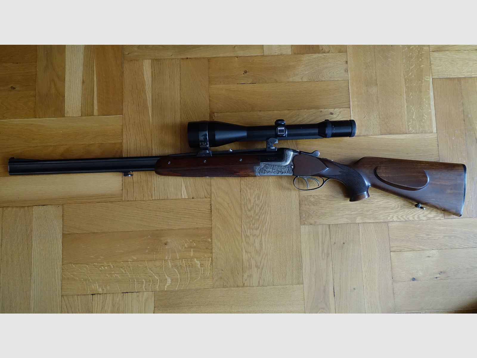Bockdoppelbüchse Merkel BDB 221E 8x57JRS / Zeiss Diavari 3-12x56