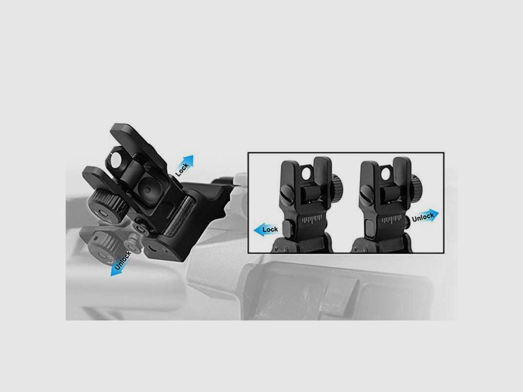 AR15 - Mira trasera Flip Up inclinada a 45° - Picatinny, imagen 4 de 7