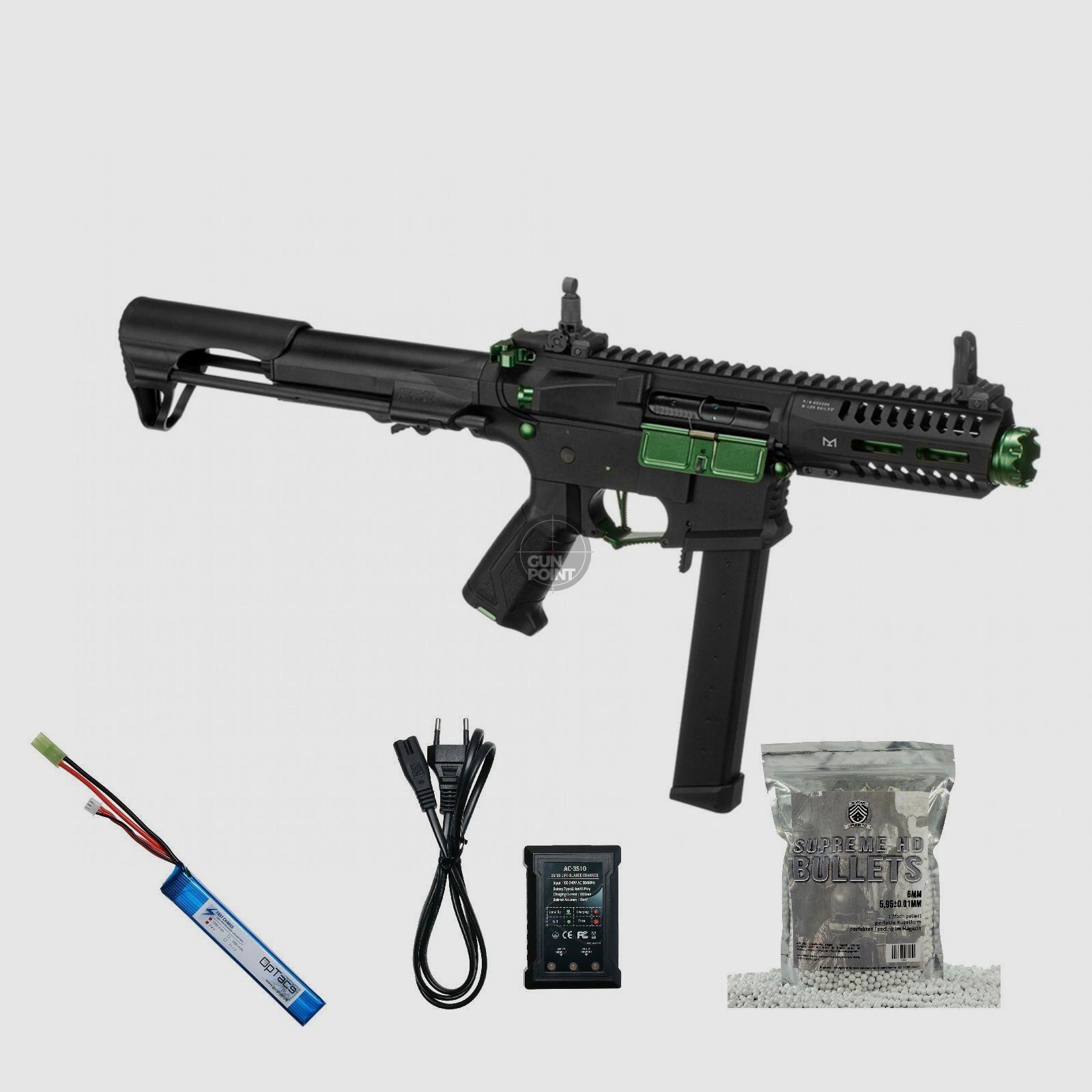 SET !!! Softair - Maschinenpistole - G & G ARP 9 0.5J Jade - ab 14, unter 0,5 Joule