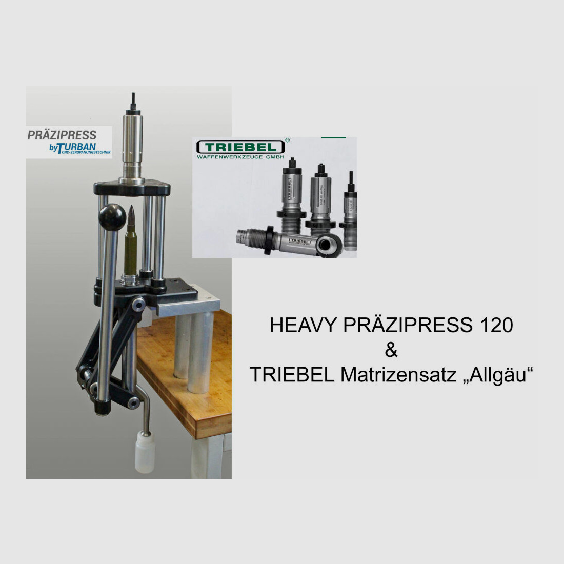 Turban CNC Machining Technology GmbH & Co.KG ACTION PACKAGE - HEAVY PRECISE PRESS 120 mm + Triebel Matrix Set "Allgäu" 7/8"