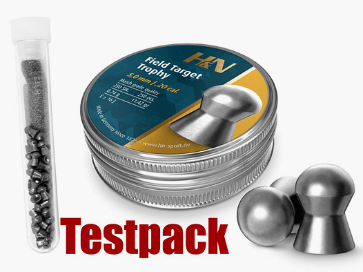 Testpack Rundkopf Diabolos H&N Field Target Trophy Kaliber 5,0 mm 0,74 g glatt 40 StĂĽck