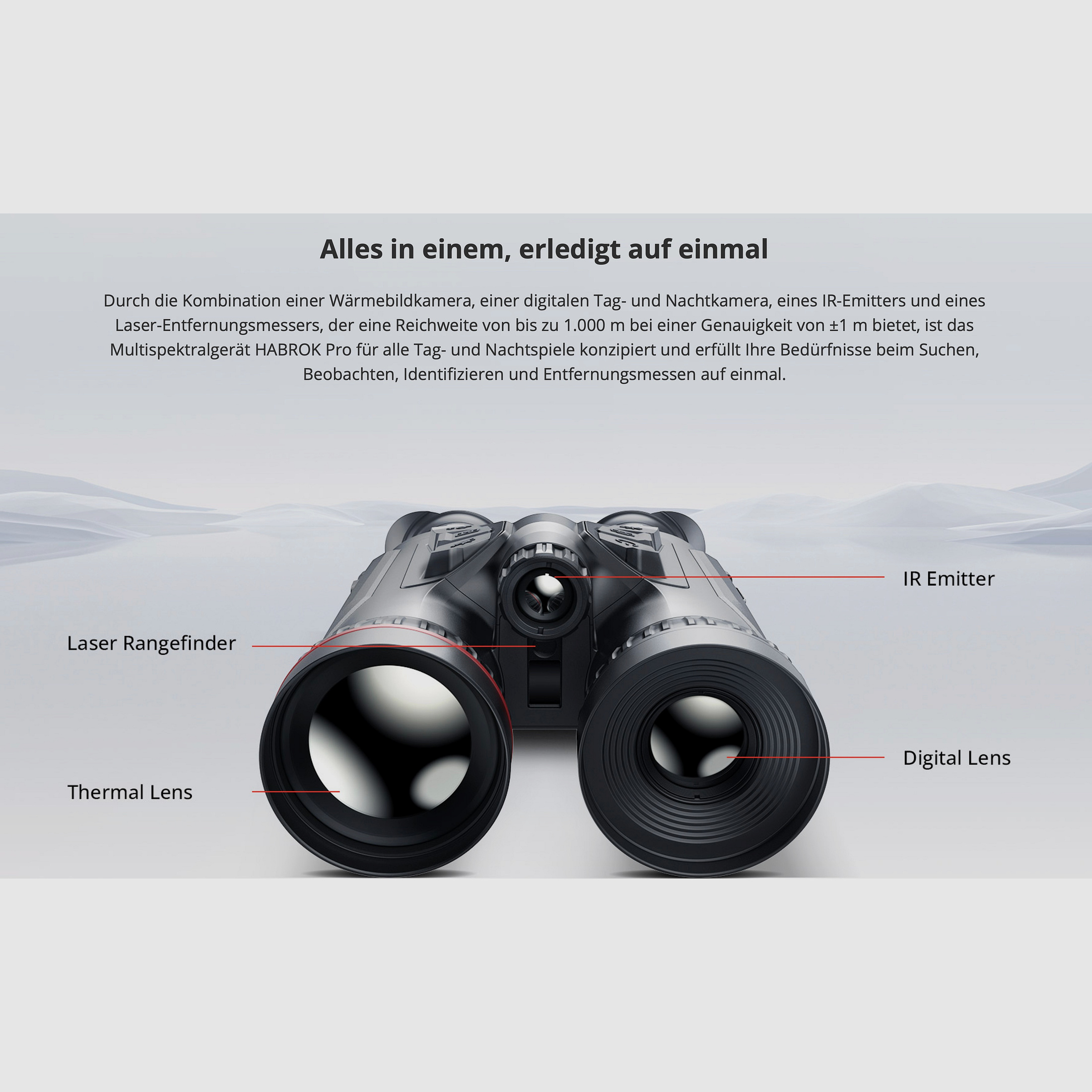 Hikmicro Binocular Habrok Pro HQ50L Wärmebild/Nachtsicht/Digitalkamera 850Nm 3840 × 2160