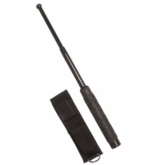 Teleskopowy pałka 16/41cm, czarny + kabura na pasek