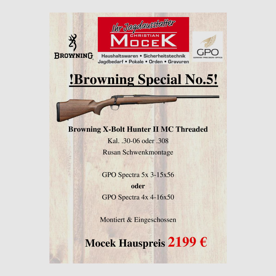 Browning X-Bolt Hunter II MC Threaded, mit GPO Spectra