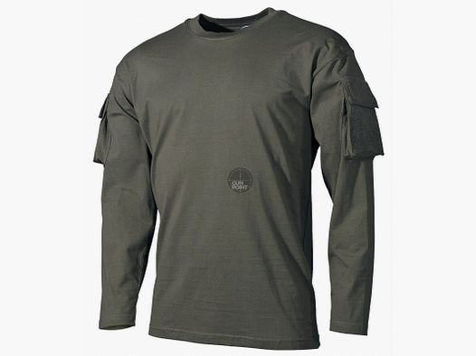 US Shirt, langarm, oliv,mit rmeltaschen - Gre: XXL
