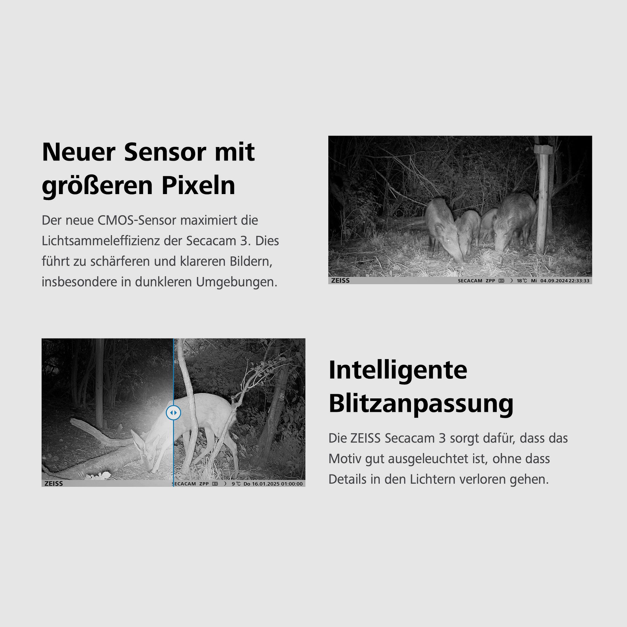 ZEISS Secacam 3 Wildkamera mit Sendefunktion 60 Grad Sehfeld 25m Blitzreichweite