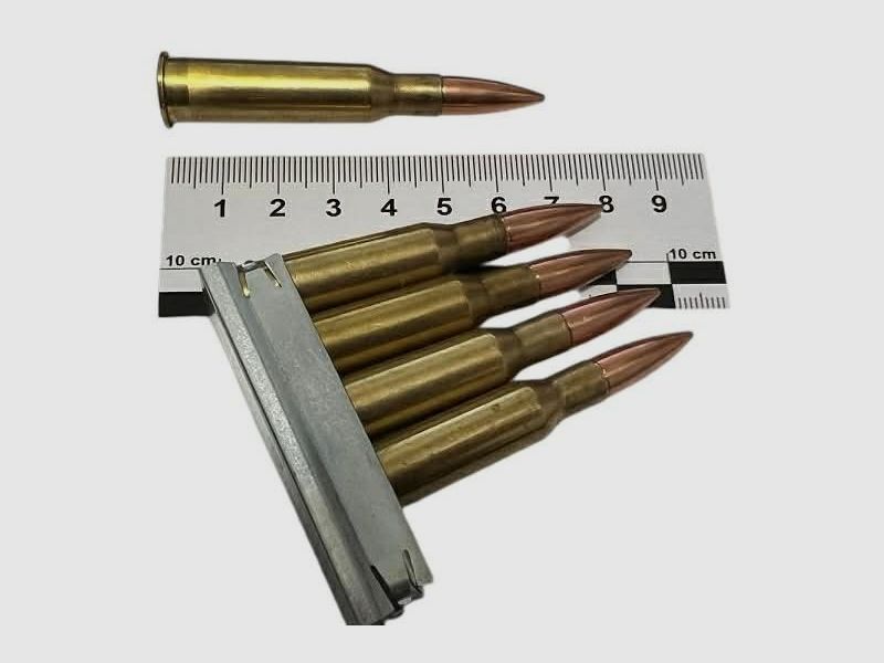 Dummy cartridges in strip – caliber 7.62x54R Mosin Nagant