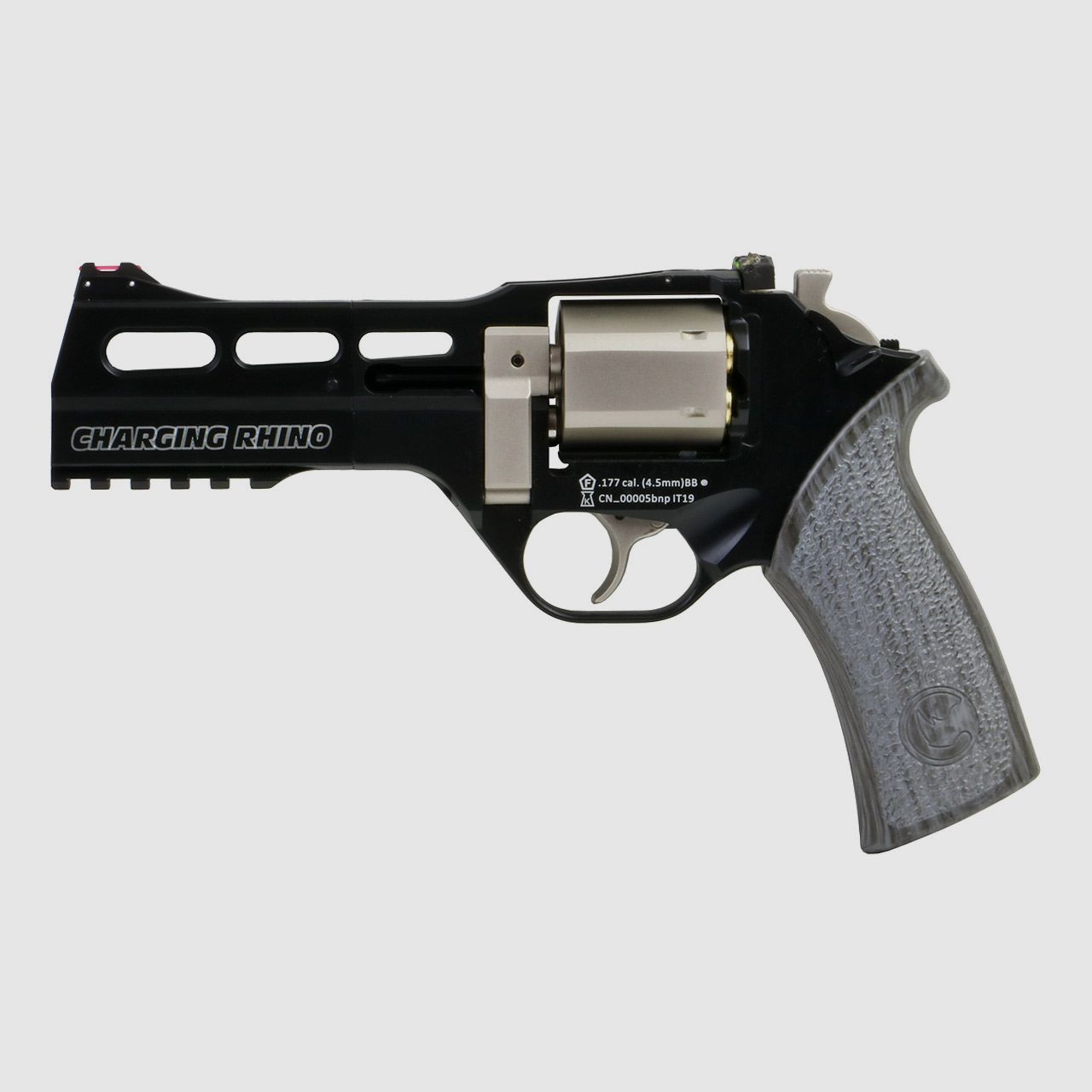 CO2 Revolver Chiappa Charging Rhino 50DS Black/White Vollmetall schwarz Kaliber 4,5 mm BB (P18)