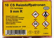 CS irritant cartridges 9mm R.K. for revolvers 10 pcs.