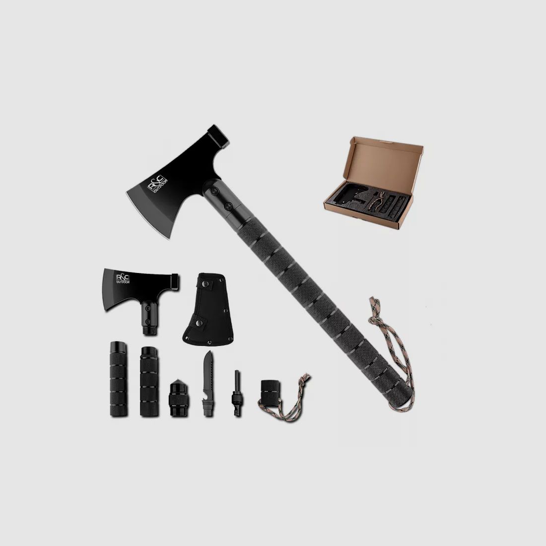 Tactical Survival Axt 10 in 1 Schwarz