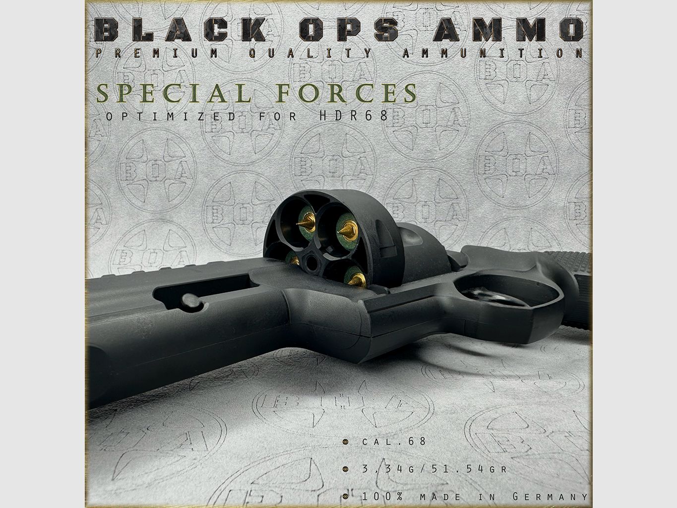 10x + 2 Special Forces BLACK OPS AMMO HDR 68 TR cal.68 Munition T4E Umarex HDR68 TR68