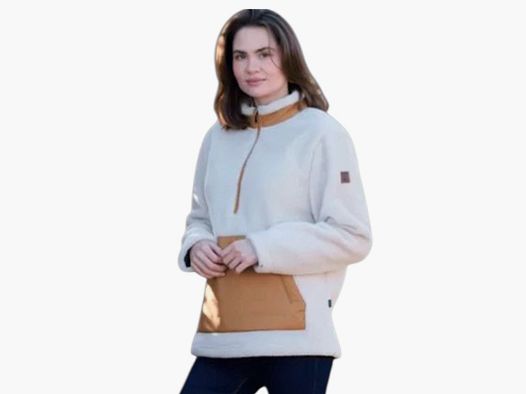Jersey Oxford Blue Ladies Sherpa Fleece - Tan