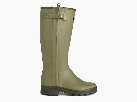 Le Chameau Chasseur Ledergefütterter Stiefel M Grün