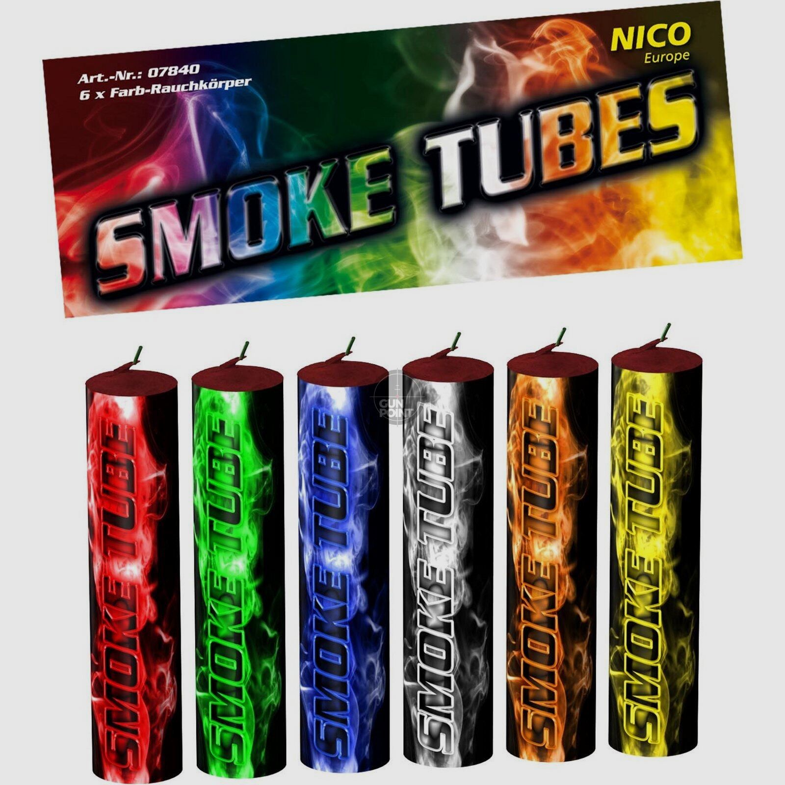 Nico Rauchfackel Smoke Tubes - versch. Farben - 6 Stk.