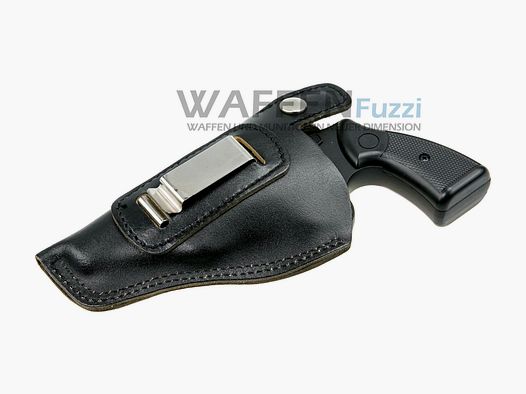 Szybki holster z klipsem na duże rewolwery do 2,5 cala z pełnej skóry bydlęcej