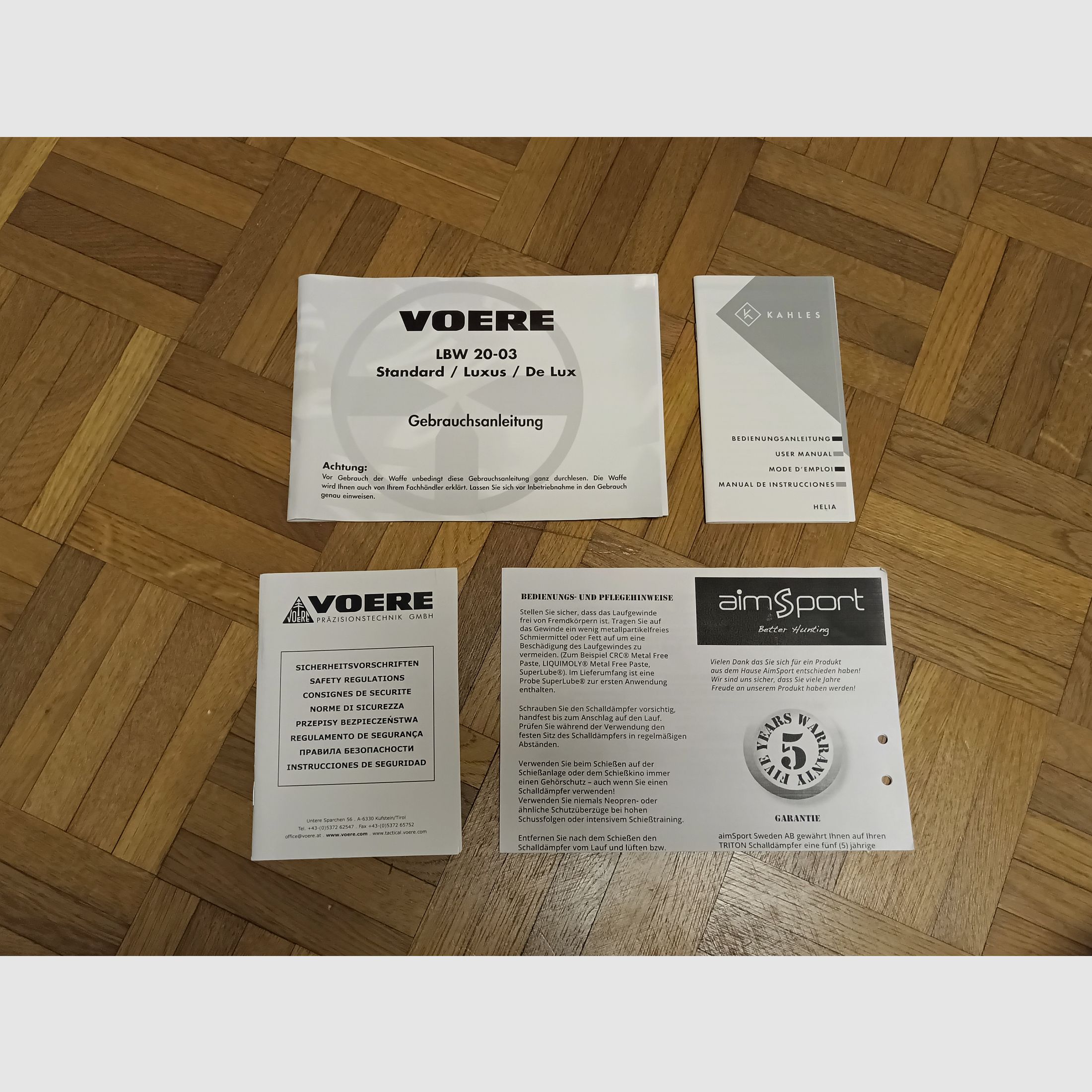 Voere LBW Modèle 20-03 incluant le paquet complet avec tendeur à main