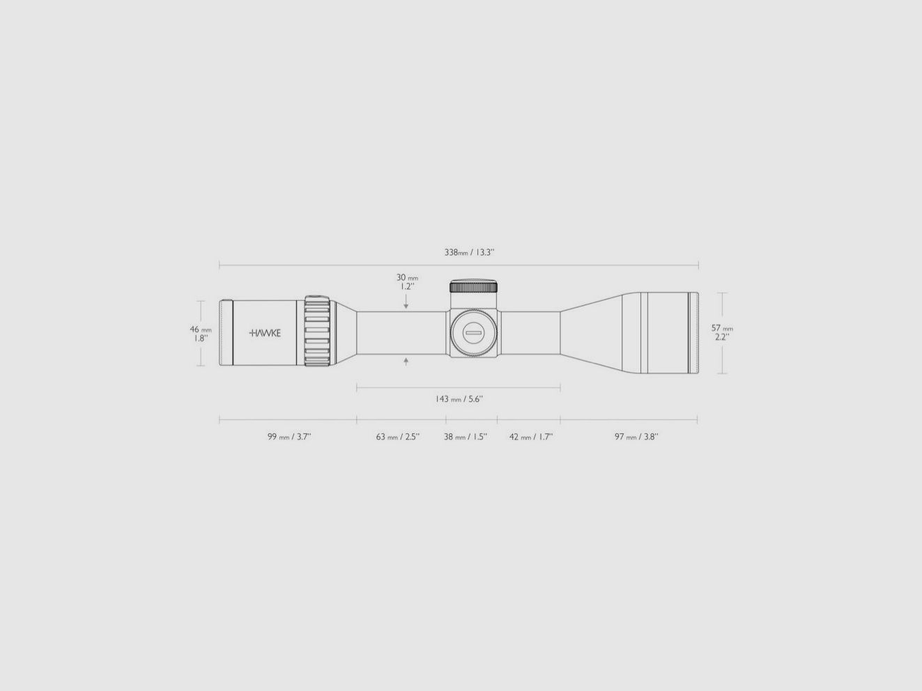 Mira Hawke Endurance 30 FD 3-18x50 - Ret. LR2 18x, imagen 3 de 4