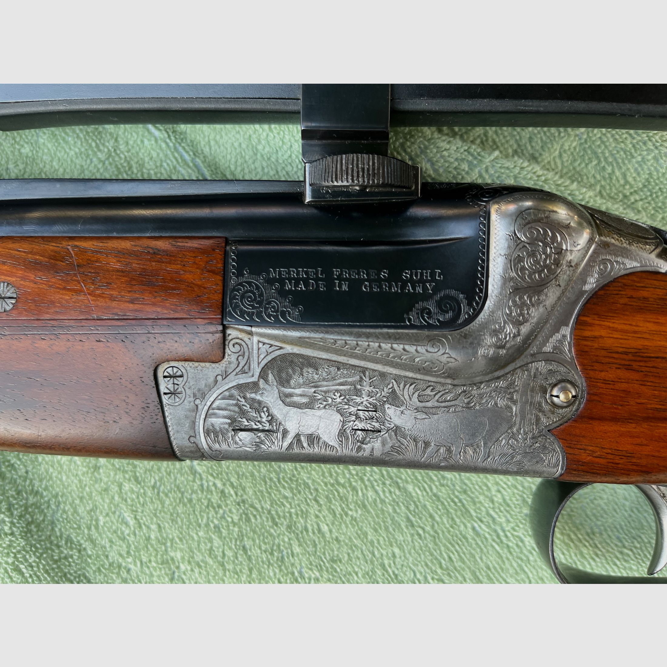 Bockbüchsflinte MERKEL Suhl BBF 7x65R 20/76 Swarovski 3-12x50 Z4i come nuova, rara