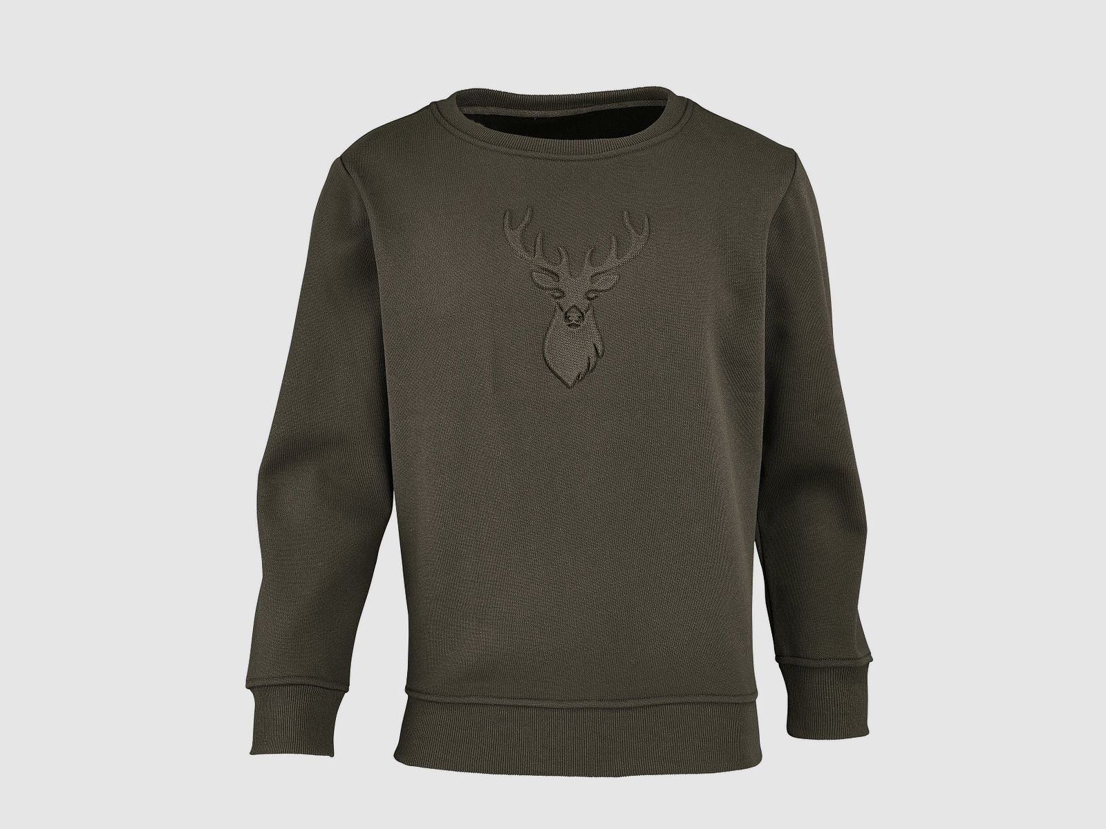 Hubertus Pullover John mit Hirschkopfprägung