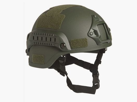 Casco de combate US "MICH" con rail - oliva