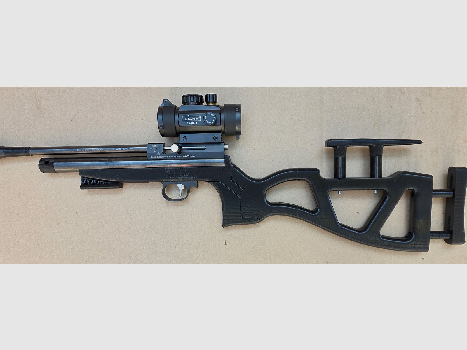 Poignée / crosse pour Diana Chaser Bandit Airbug PETG noir V2
