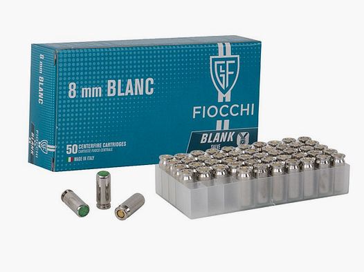Cartouches à blanc Fiocchi pistolet cal. 8mm K. - 50 pièces