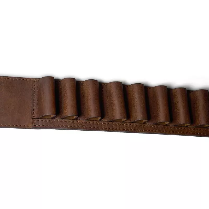 Ceinture en cuir pour cartouches de chasseur Jano marron (calibre 12, 16, 20), image 4 sur 5