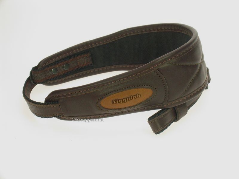 NIGGELOH Premium I cinghia per fucile, pelle marrone, 55x7 cm