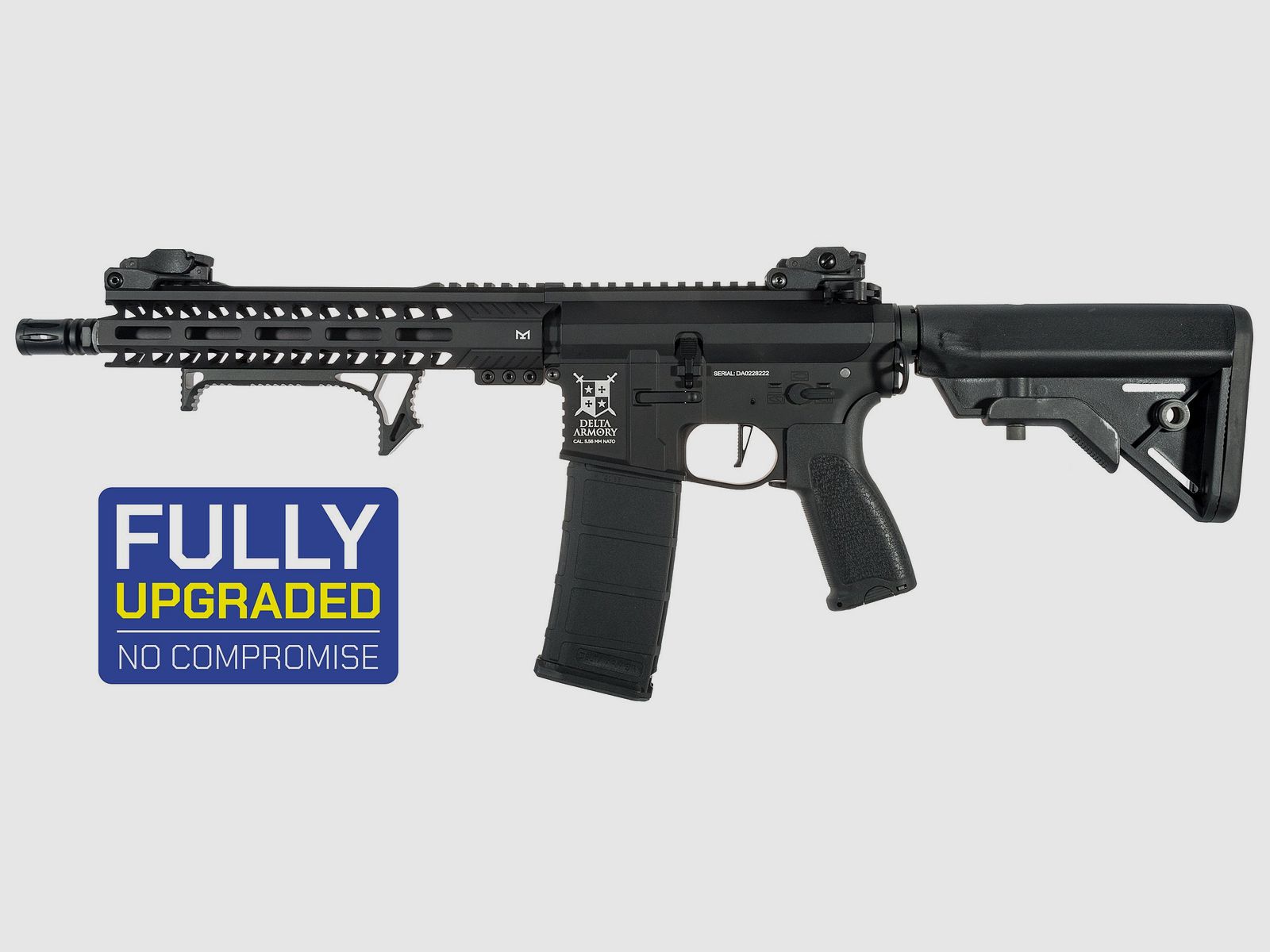 AR15 10inch M-LOK ALPHA Vollmetall ETU NC! - Serie Delta Armory Schwarz S-AEG Airsoft Gewehr Frei ab 18 Jahren
